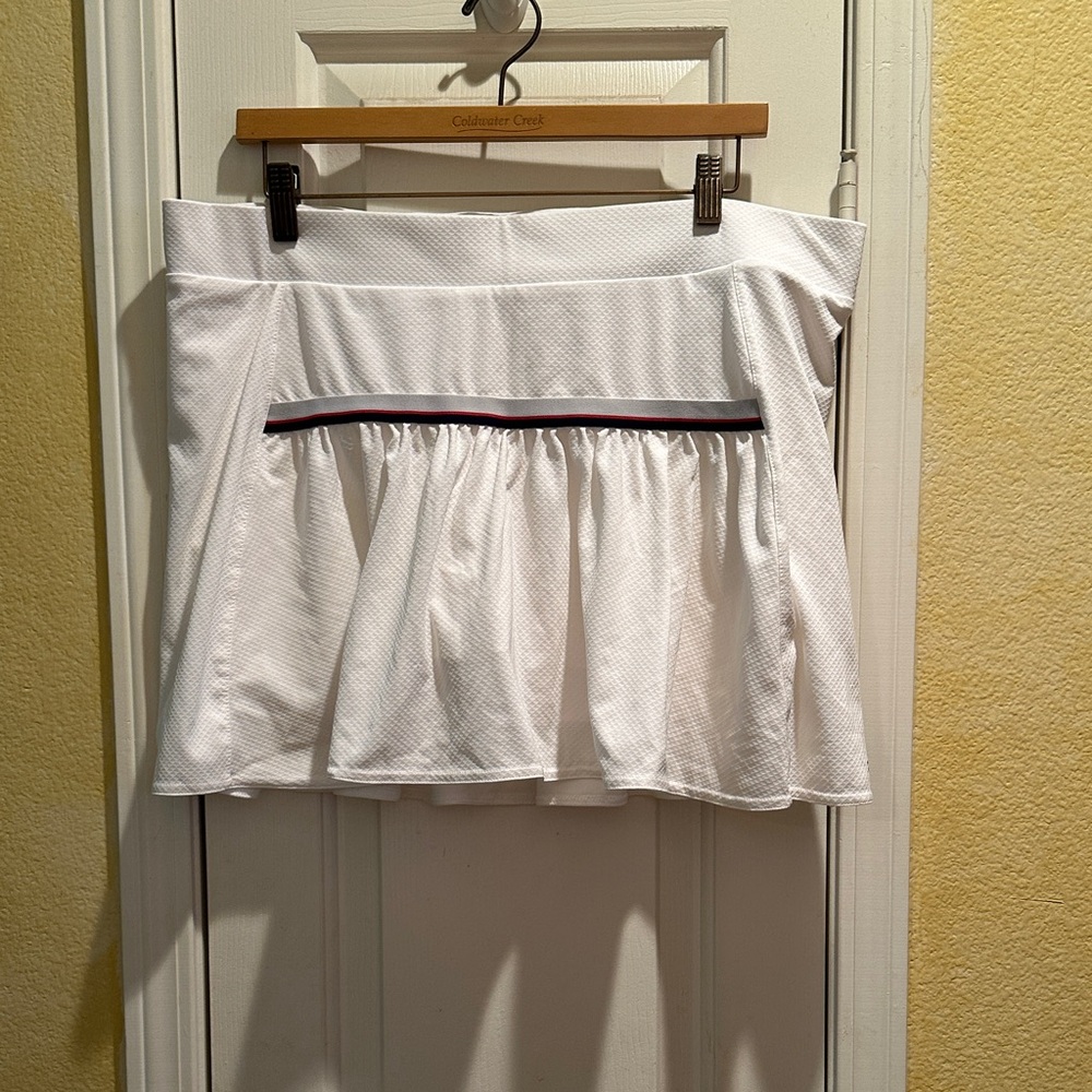 Adidas White Tennis Skirt with Stripe Accent